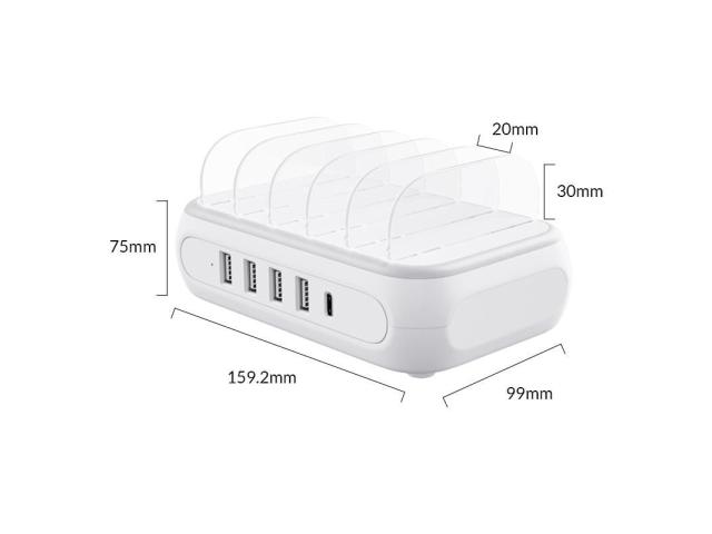 Statie de incarcare Orico APD-4U1C, 4x USB-A, 1x USB-C, White