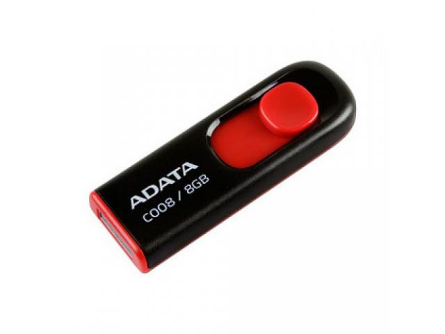 Stick memorie A-Data CLASSIC C008, 8GB, USB 2.0, Black-Red