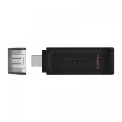 Stick memorie Kingston DataTraveler 70 128GB, USB 3.2 tip C, Black