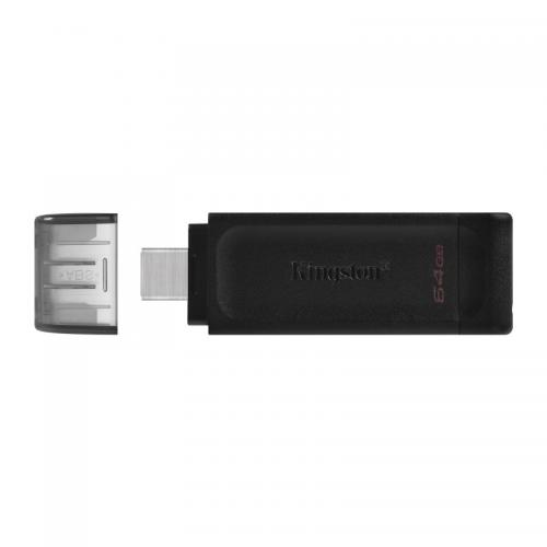 Stick memorie Kingston DataTraveler 70 64GB, USB 3.2 tip C, Black