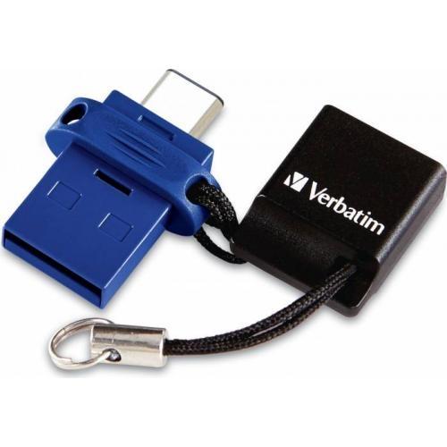 Stick memorie Verbatim Store 'n' Go Dual 64GB, USB-C si USB 3.0, Blue, 49967