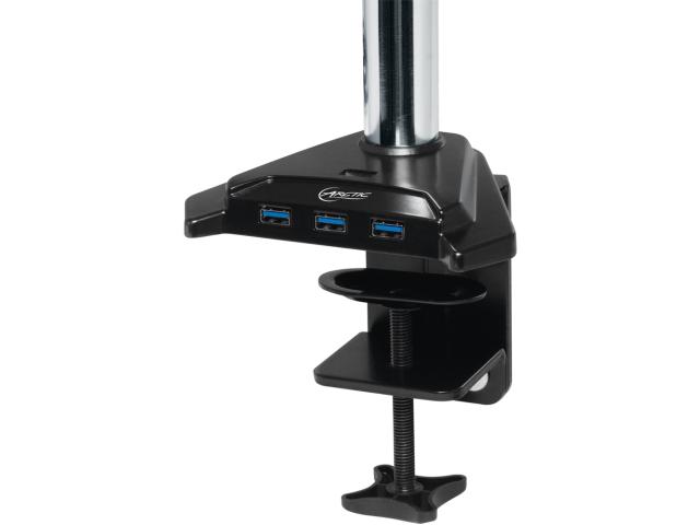 Suport Arctic Z2-3D cu hub USB pentru 2 monitoare, Black