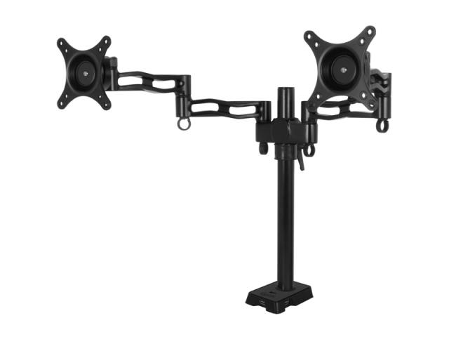 Suport Arctic Z2 cu hub USB pentru 2 monitoare, Black
