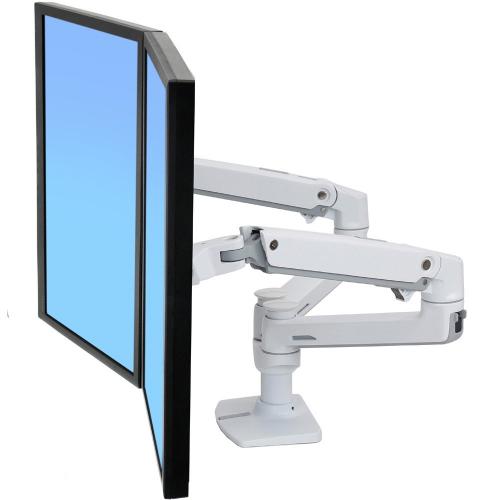 Suport monitor Ergotron LX Dual 45-491-216, 27inch, White