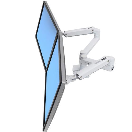 Suport monitor Ergotron LX Dual 45-491-216, 27inch, White
