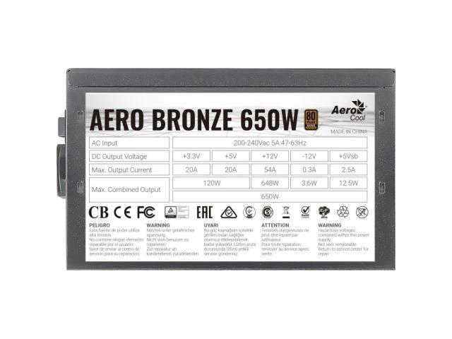 Sursa Aerocool Aero Bronze 650, 650 W