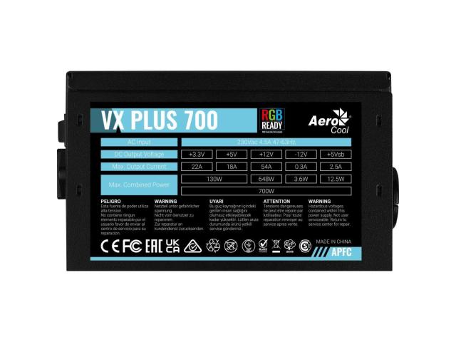 Sursa Aerocool VX PLUS Stealth 700 RGB, 700 W