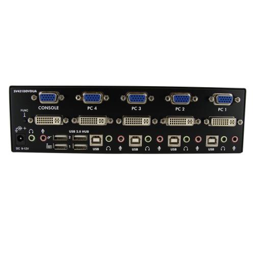 Switch KVM Startech SV431DDVDUA, 4x VGA, Black