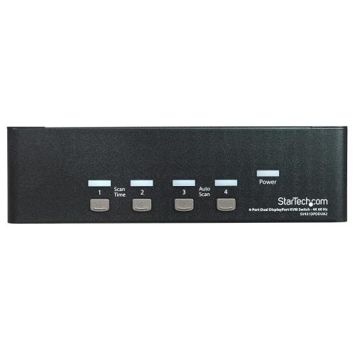 Switch KVM Startech SV431DPDDUA2, 4x Dual DisplayPort, Black