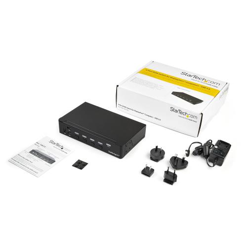 Switch KVM Startech SV431DPU3A2, 4x DisplayPort, Black
