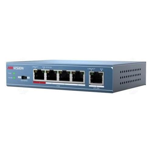 Switch Hikvision DS-3E0105P-E(B), 4 porturi, PoE