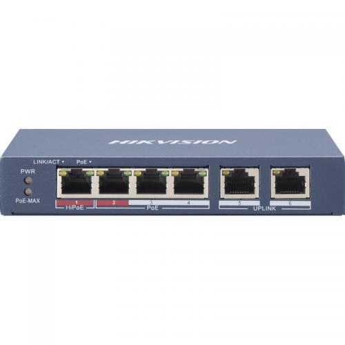 Switch Hikvision DS-3E0106HP-E, 6 porturi, PoE