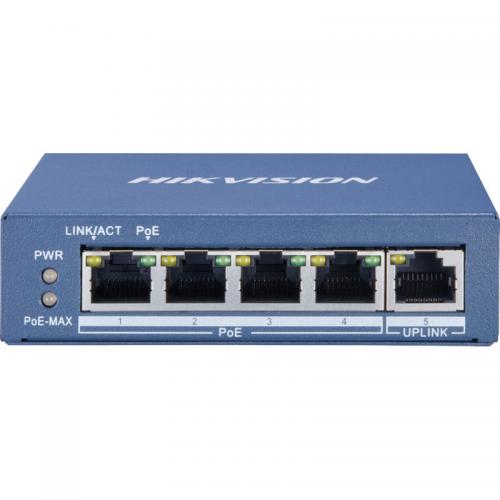 Switch Hikvision DS-3E0505P-E, 5 porturi, PoE