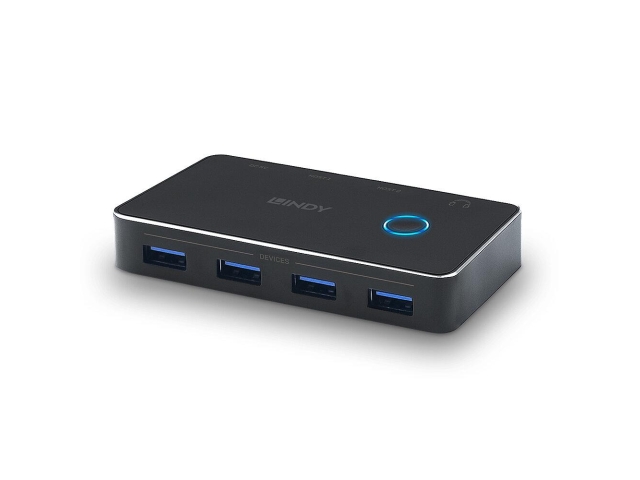 Switch KVM Lindy, 4 x USB 3.0, Black