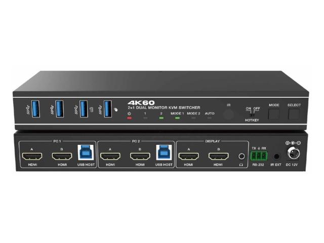 Switch KVM EvoConnect HDCVT-HDC-KSWB22H, 6 x HDMI, Black