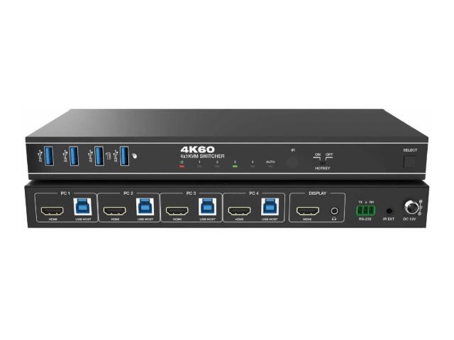 Switch KVM EvoConnect HDCVT-HDC-KSWB41H, 5 x HDMI, Black