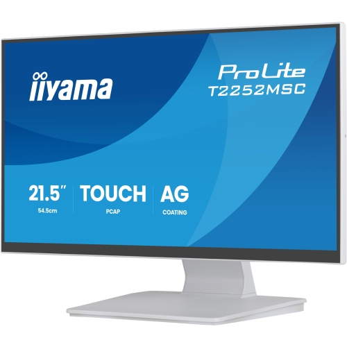 Monitor LED Touchscreen Iiyama ProLite T2252MSC-W2AG, 21.5 inch, 1920 x 1080 pixeli, 5 ms GTG, White