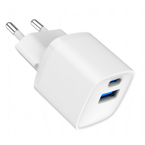 Incarcator retea Gembird TA-UC-PDQC20-W-01, 1x USB-C, 1x USB-A, 3A, White