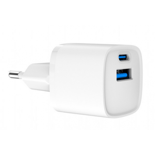 Incarcator retea Gembird TA-UC-PDQC20-W-01, 1x USB-C, 1x USB-A, 3A, White
