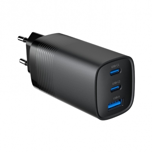 Incarcator retea Gembird TA-UC-PDQC65-01-BK, 1x USB, 2x USB-C, 65W, Black