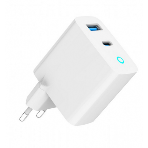 Incarcator retea Gembird TA-UC-PDQC30L-W-01, 1x USB-A, 1x USB-C, White