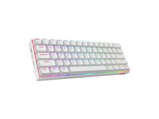 Tastatura Redragon Draconic Pro, RGB LED, USB/USB Wireless/Bluetooth, White