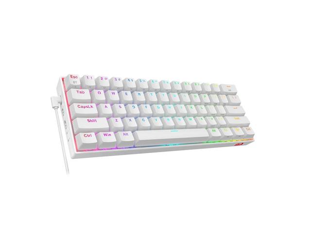 Tastatura Redragon Draconic Pro, RGB LED, USB/USB Wireless/Bluetooth, White