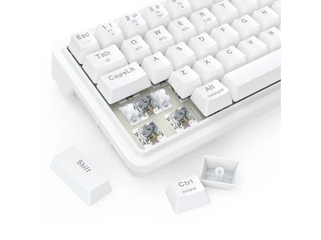 Tastatura Bluetooth si cu fir gaming mecanica Redragon Draconic V2 Pro alba iluminare RGB
