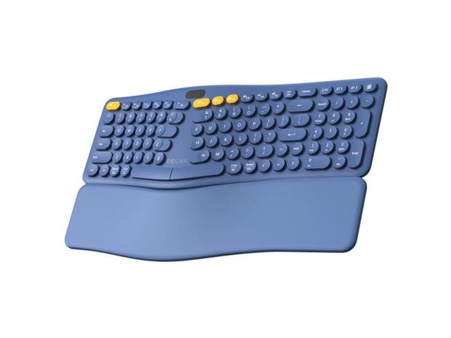 Tastatura Wireless Delux GM903CV, USB Wireless/Bluetooth, Blue