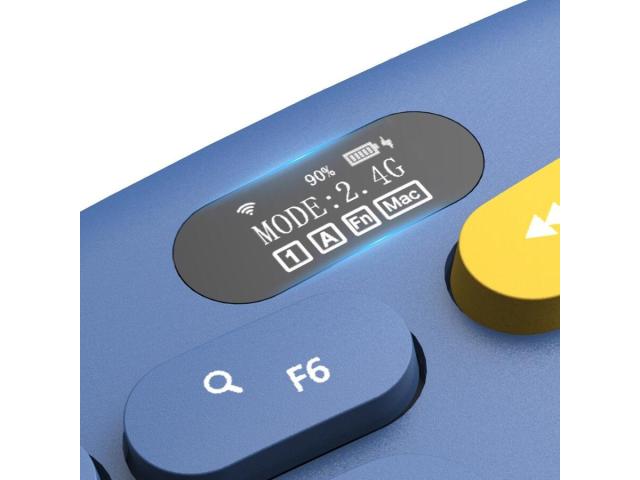 Tastatura Wireless Delux GM903CV, USB Wireless/Bluetooth, Blue