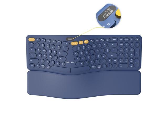 Tastatura Wireless Delux GM903CV, USB Wireless/Bluetooth, Blue