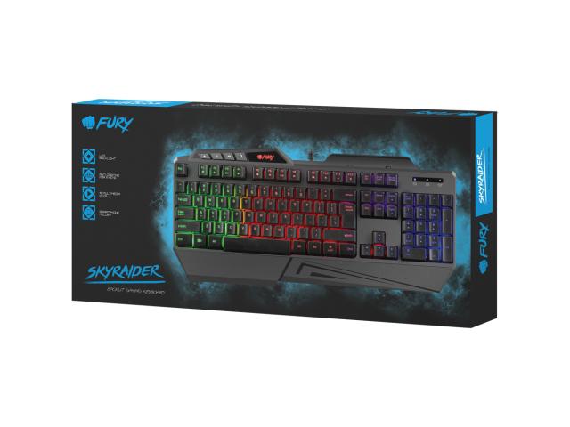Tastatura Natec Fury Skyraider, RGB LED, USB, Black