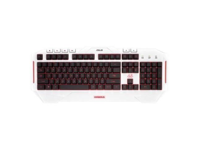 Tastatura Asus Cerberus Arctic, Red/Blue LED, USB, White