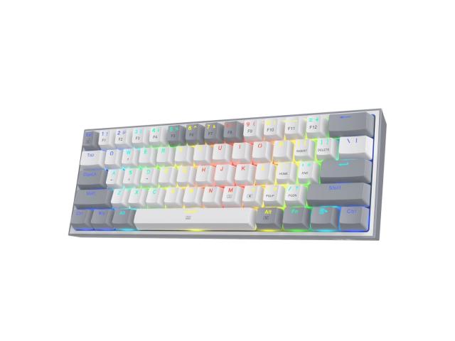 Tastatura Wireless Redragon Fizz Pro, RGB LED, USB Wireless/Bluetooth, White-Grey