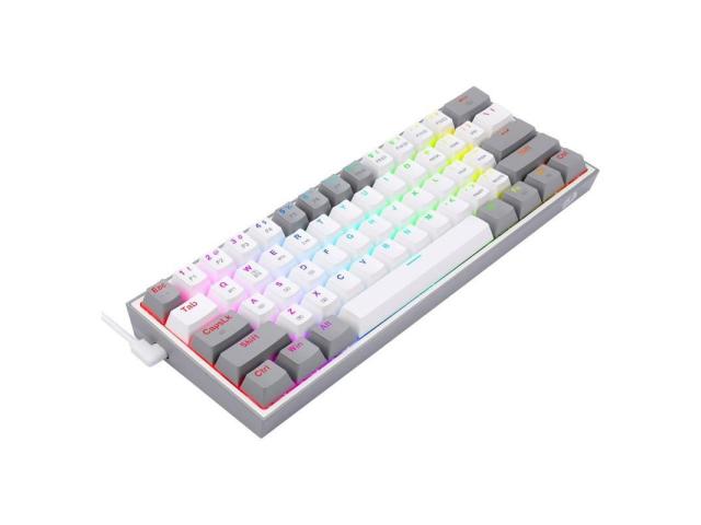 Tastatura Wireless Redragon Fizz Pro, RGB LED, USB Wireless/Bluetooth, White-Grey