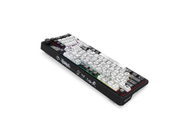 Tastatura gaming mecanica Bluetooth cu si fara fir Redragon Artemis Pro Anime neagra cu alb iluminare RGB