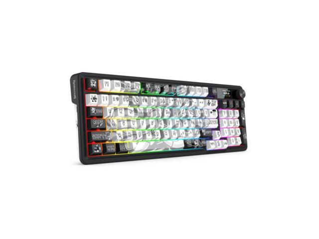 Tastatura gaming mecanica Bluetooth cu si fara fir Redragon Artemis Pro Anime neagra cu alb iluminare RGB