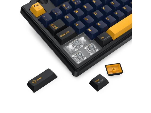 Tastatura gaming mecanica Bluetooth cu si fara fir Redragon Cyclone Pro neagra cu galben iluminare RGB