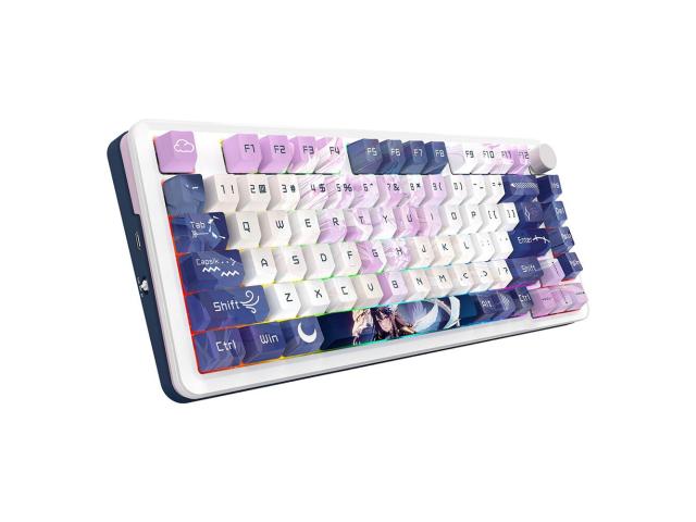 Tastatura gaming mecanica Bluetooth cu si fara fir Redragon Cyrus Pro Anime alba iluminare RGB