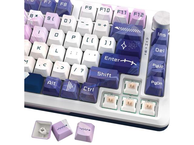 Tastatura gaming mecanica Bluetooth cu si fara fir Redragon Cyrus Pro Anime alba iluminare RGB