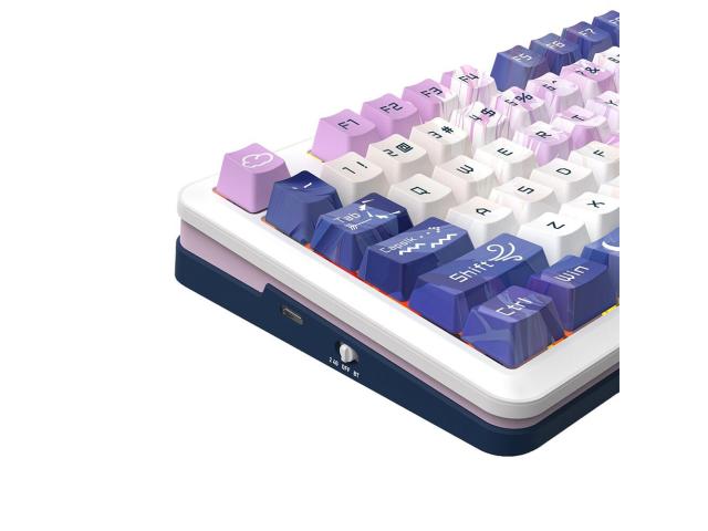 Tastatura gaming mecanica Bluetooth cu si fara fir Redragon Cyrus Pro Anime alba iluminare RGB