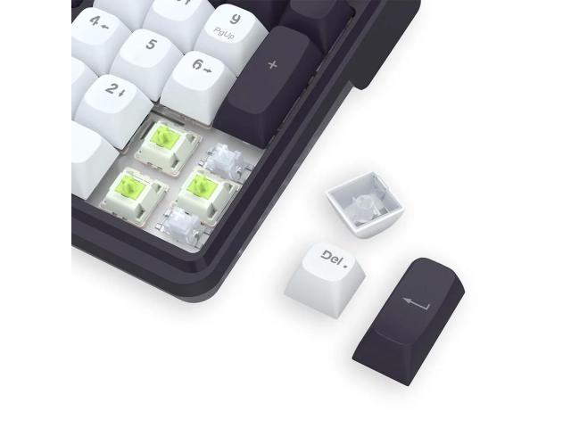 Tastatura gaming mecanica Bluetooth cu si fara fir Redragon Terraflare Pro, Neagra cu alb si iluminata RGB, K762WB-RGB-PRO