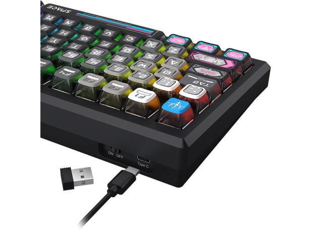 Tastatura gaming mecanica Bluetooth cu si fara fir Redragon Uranus Pro 82 neagra iluminare RGB