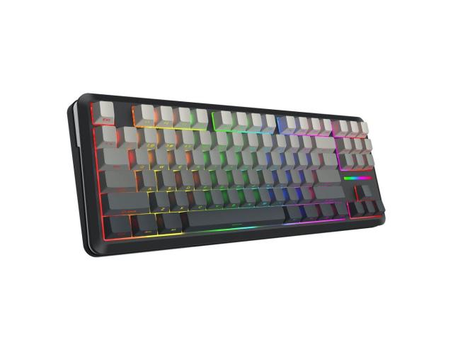 Tastatura gaming mecanica Bluetooth cu si fara fir Redragon Wildslash Pro neagra cu gri degrade iluminare RGB