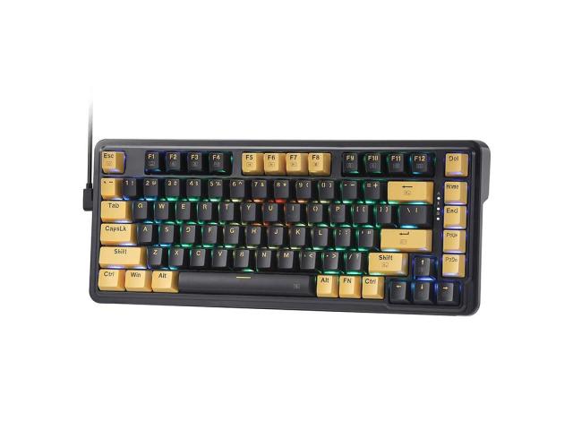 Tastatura Redragon Elf PBT, RGB LED, USB-C, Black-Golden