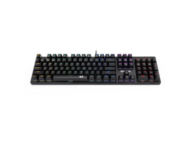 Tastatura gaming mecanica Redragon Sindri neagra iluminare Rainbow switch-uri rosii