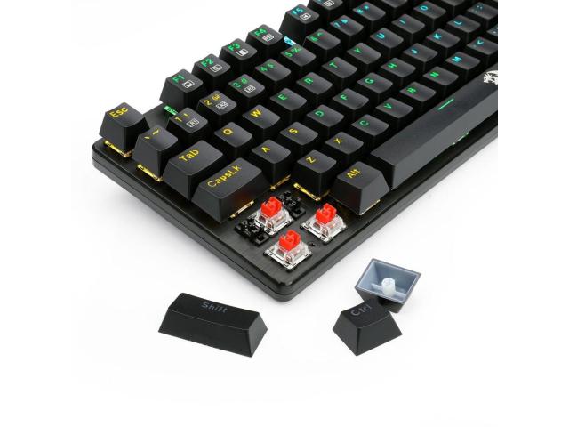 Tastatura gaming mecanica Redragon Sindri neagra iluminare Rainbow switch-uri rosii