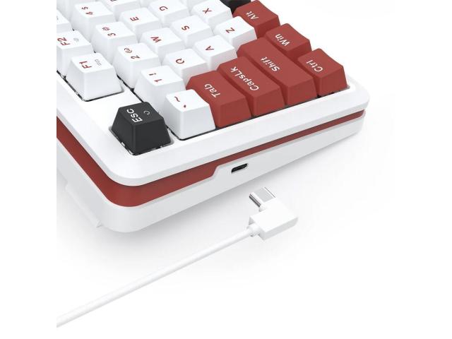 Tastatura gaming mecanica Redragon Stormhunter Magnetic alba cu rosu iluminare RGB