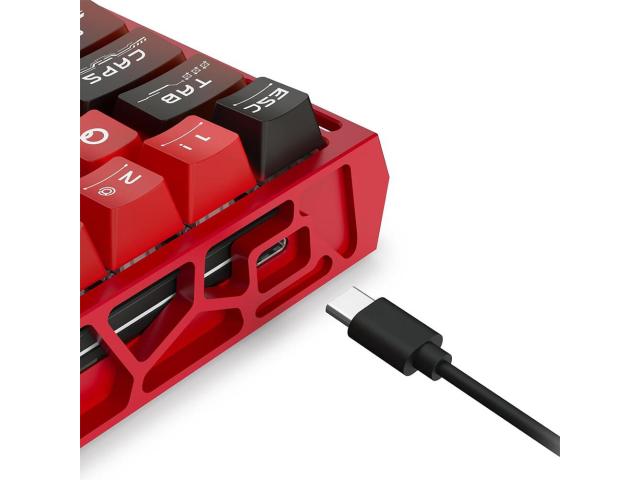 Tastatura gaming mecanica Redragon Venom rosie cu negru iluminare RGB