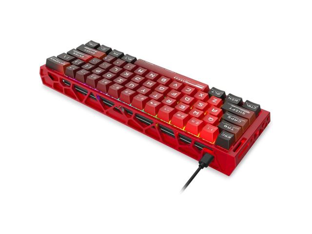 Tastatura gaming mecanica Redragon Venom rosie cu negru iluminare RGB